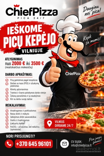 Reikalingi picų kepėjai (-os)
