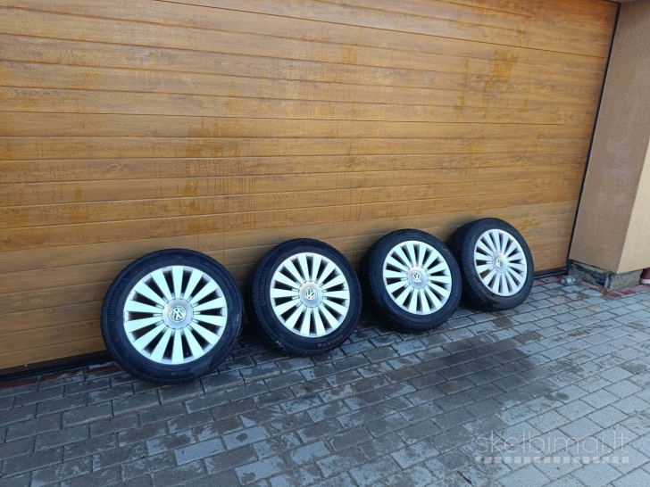 VW R17 ratlankiai + geros žieminės 215/55 R17 – 4 vnt.