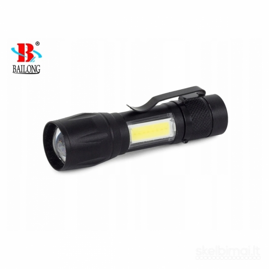 Bailong B0040-T6 mini LED žibintuvėlis su COB ir Zoom