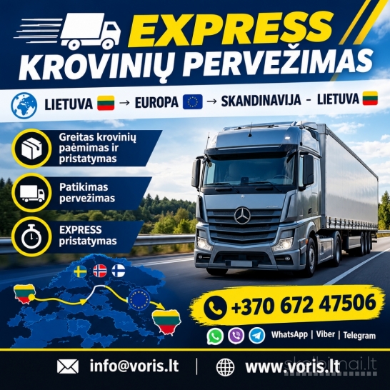 KROVINIŲ PERVEŽIMAMS 24/7 LT-VISA EUROPA-LT +370 672 47506