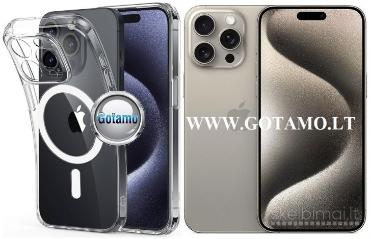 1934 MagSafe Jelly dėklas su apsauga kamerai iPhone 15 Pro Max WWW.G23.LT