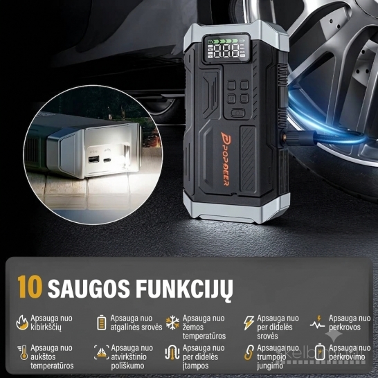Naujas! Daugiafunkcis automobilio užvedėjas