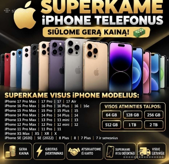 Superkame Apple iPHONE Ir Macbook – Siūlome Gerą Kainą!, Vilnius