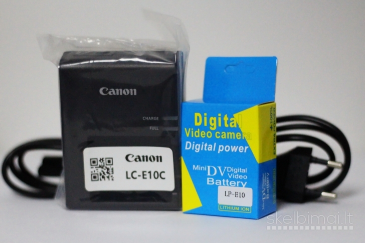 Canon LC-E10C baterijų įkroviklis + baterija LP-E10
