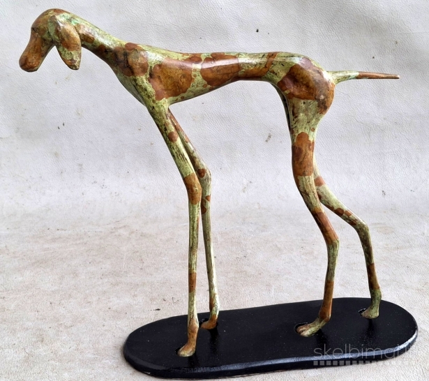 Bronzinės figūros 2vnt. Šuns kurto -28cm