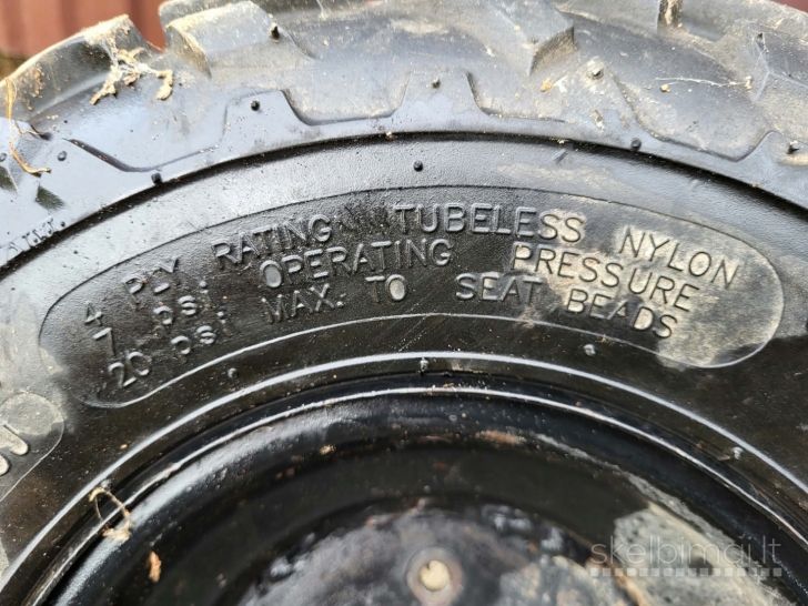 Keturračio ratai 16x8.00-7 su pastiprintais 3 skylių ratlankiais (4 vnt.)
