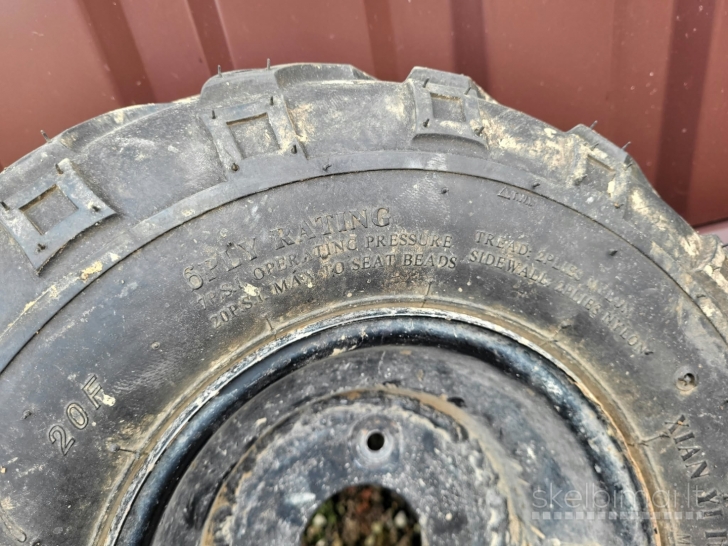 Keturračio ratai 16x8.00-7 su pastiprintais 3 skylių ratlankiais (4 vnt.)