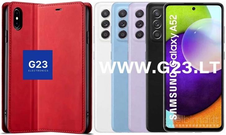 116 Galant magnetinis dėklas Samsung Galaxy A52 raudonas WWW.G23.LT