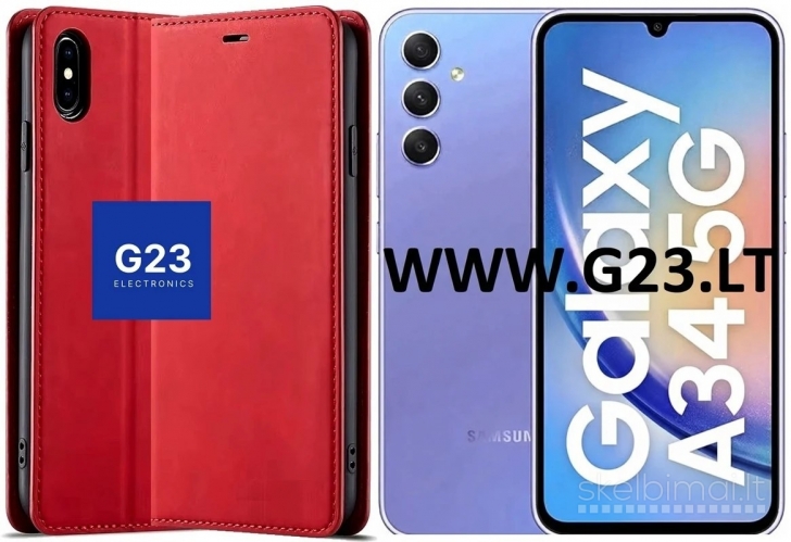 2103 Galant magnetinis dėklas Samsung Galaxy A34 raudonas WWW.G23.LT