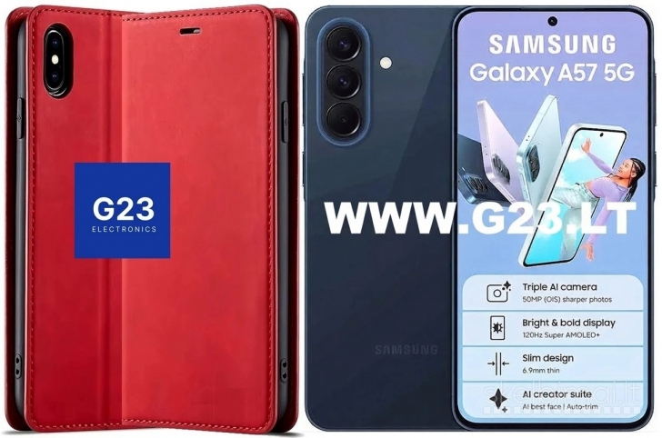 1156 Galant magnetinis dėklas Samsung Galaxy A57 raudonas WWW.G23.LT