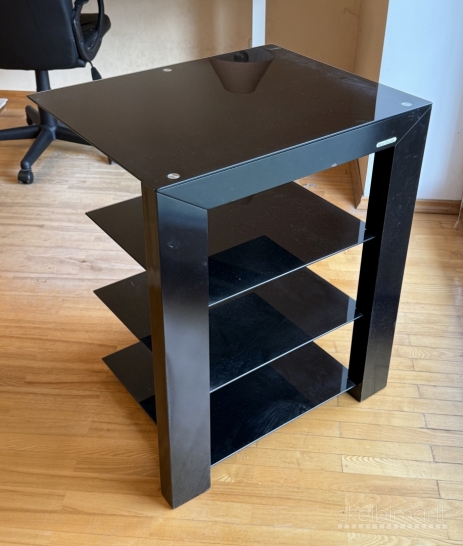 Norstone juoda spintelė su stiklu+plienu 50x75cm
