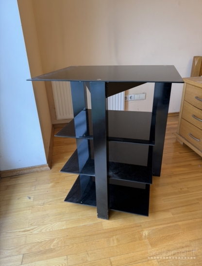 Norstone juoda spintelė su stiklu+plienu 50x75cm