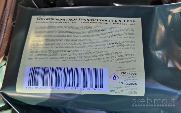 Lenkiškas sertifikuotas 24h. MRE sausas davinys