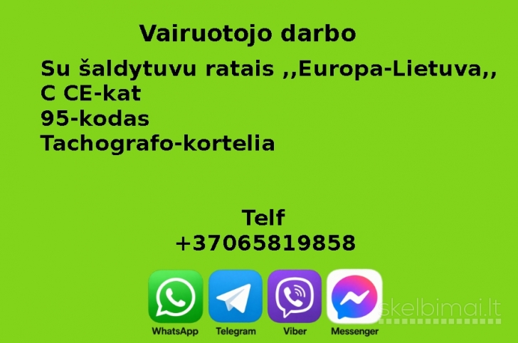 C C/E-KAT VAIRUOTOJO DARBO