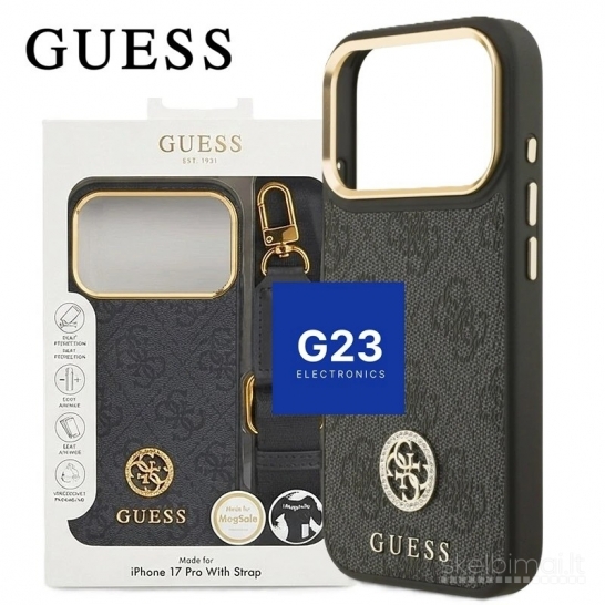 2121 Dėklas GUESS GUHMP17LP4G4DCSK su diržu MagSafe iPhone 17 Pro