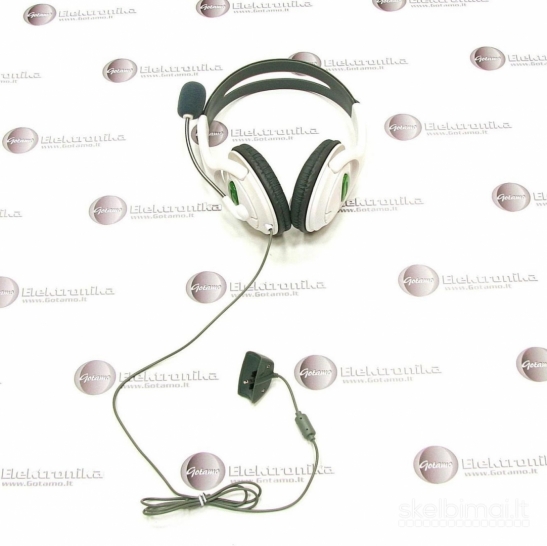 2195 Xbox 360 GAMER ausinės su mikrofonu baltos WWW.G23.LT