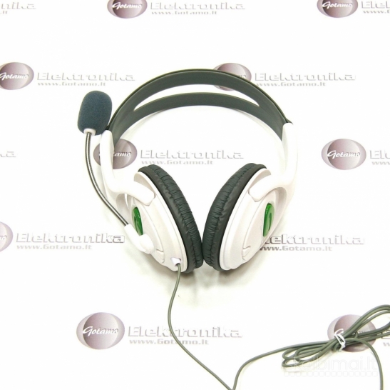 2195 Xbox 360 GAMER ausinės su mikrofonu baltos WWW.G23.LT