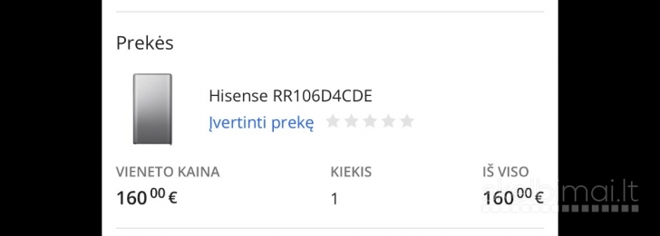 Šaldytuvas su šaldikliu HISENSE RR106D4CDE