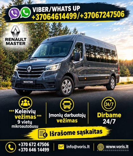 Įmonių darbuotojų pervežimai +37067247506