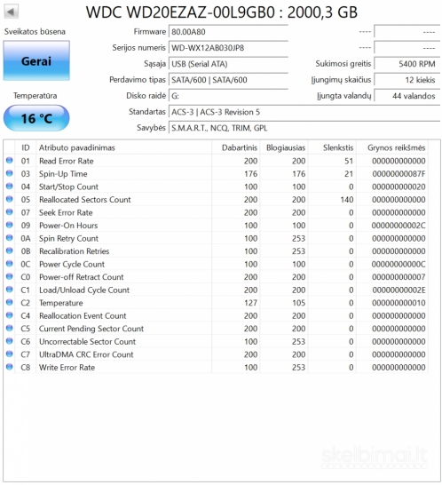 HDD WD 2TB, Seagate SkyHawk 4TB, 3.5” 50–150€