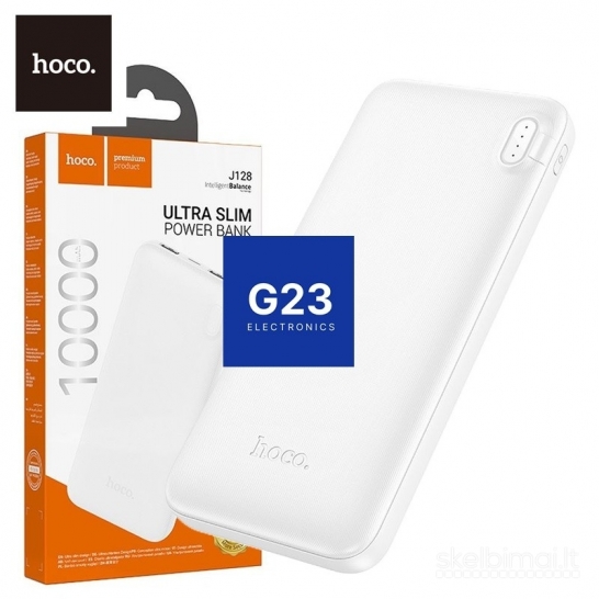 710 10000mAh 10W Hoco J128 išorinė baterija baltas WWW.G23.LT