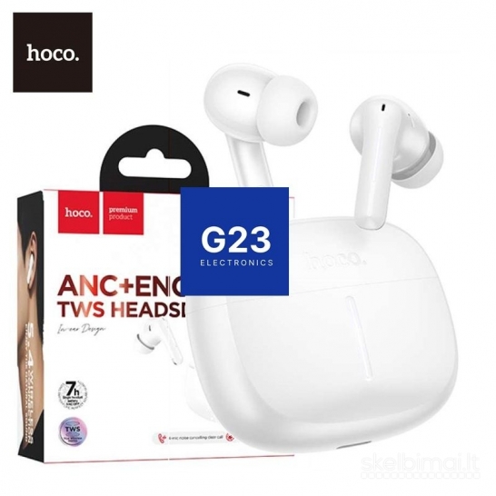 2234 Bluetooth ausinės Hoco ANC ENC EQ34 Plus baltos WWW.G23.LT