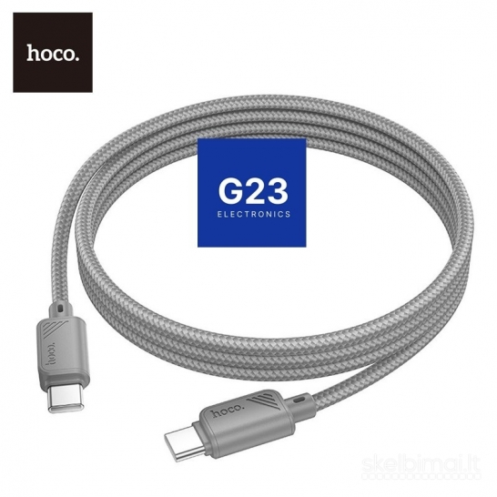 1286 Type-C į Type-C laidas 1 metras 60W Hoco X113 pilkos WWW.G23.LT