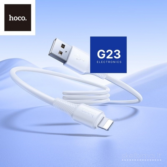 803 Apple Lightning laidas 1 metras 2.4A Hoco X120 baltos WWW.G23.LT
