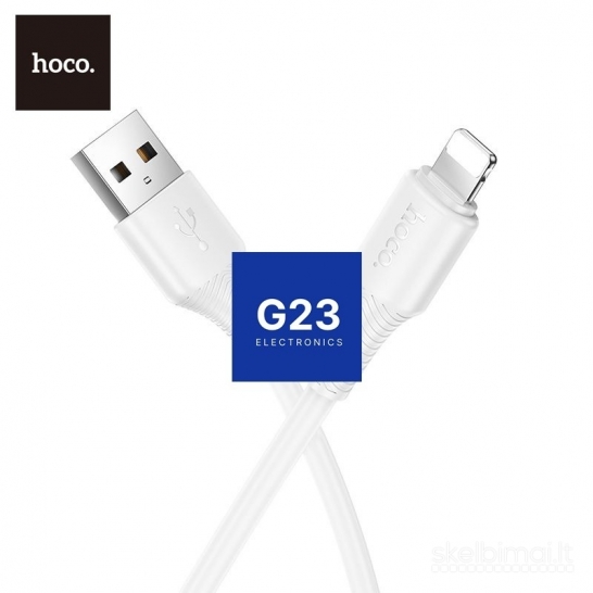 803 Apple Lightning laidas 1 metras 2.4A Hoco X120 baltos WWW.G23.LT