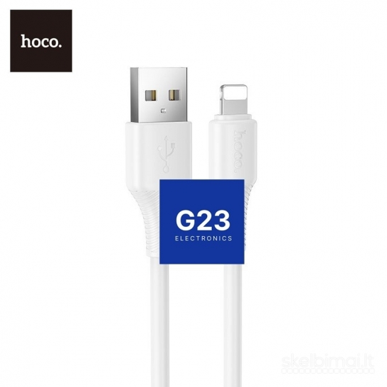 803 Apple Lightning laidas 1 metras 2.4A Hoco X120 baltos WWW.G23.LT