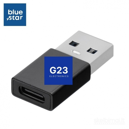 2236 Type-C lizdas į USB 3.0 jungtis Blue Star juodos WWW.G23.LT