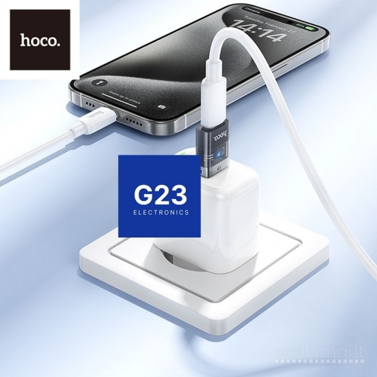 2237 Type-C lizdas į USB 3.0 jungtis Hoco UA36C juodos WWW.G23.LT