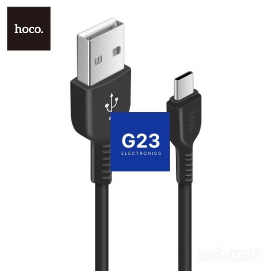 2239 Type-C laidas 3 metrai 3A Hoco X20 juodas WWW.G23.LT