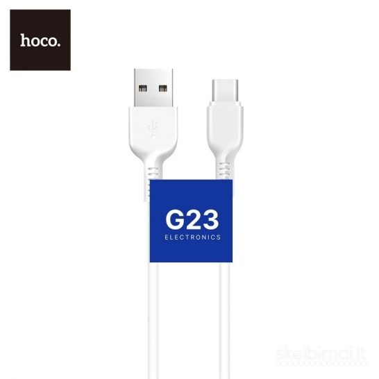2240 Type-C laidas 2 metrai 3A Hoco X20 baltas WWW.G23.LT