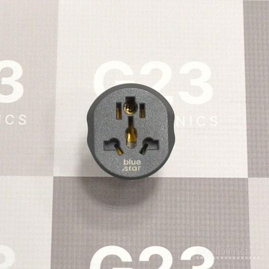2242 220V tinklo adapteris perėjimas į UK Type G Blue Star WWW.G23.LT
