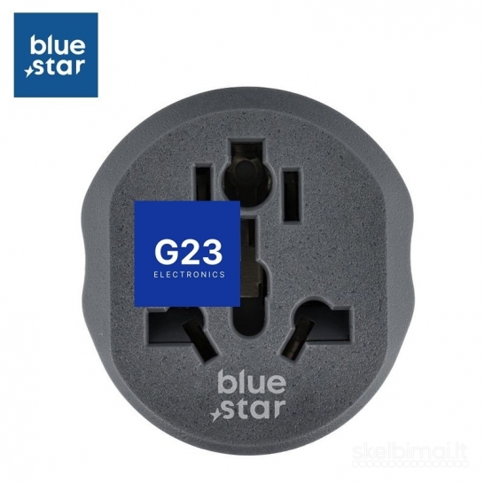 2242 220V tinklo adapteris perėjimas į UK Type G Blue Star WWW.G23.LT
