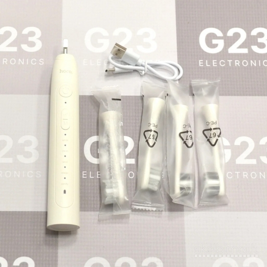 2254 Elektrinis dantų šepetėlis Hoco HP60 baltas WWW.G23.LT