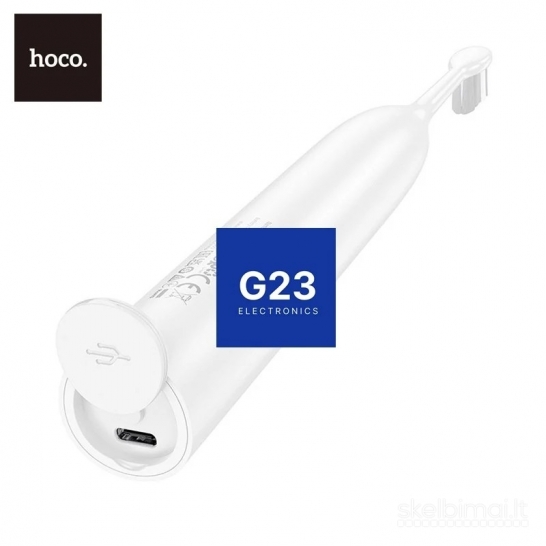 2254 Elektrinis dantų šepetėlis Hoco HP60 baltas WWW.G23.LT