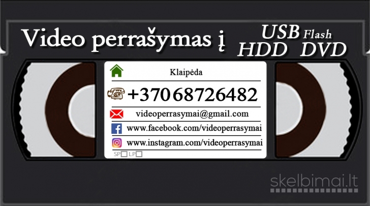 Video kasečių Dvd perrašymas į usb skaitmeninimas
