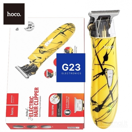 2263 Plaukų kirpimo mašinėlė Hoco DAR17 geltona WWW.G23.LT