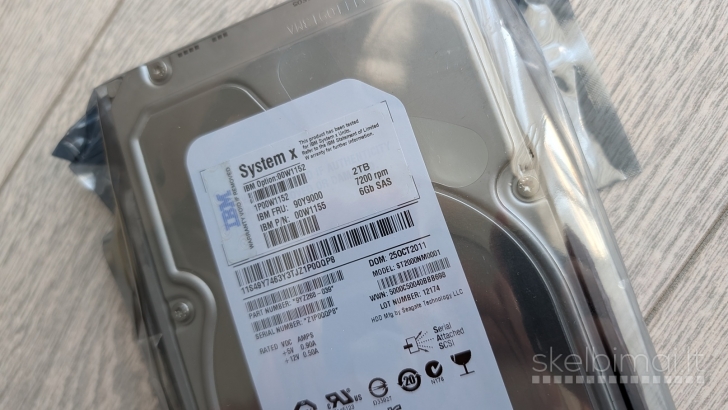 Naujas IBM 2TB SAS Serverio Kietasis Diskas 3.5" (90Y9000)