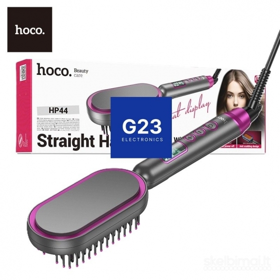 2290 Plaukų tiesinimo šepetys Hoco HP44 pilkas WWW.G23.LT