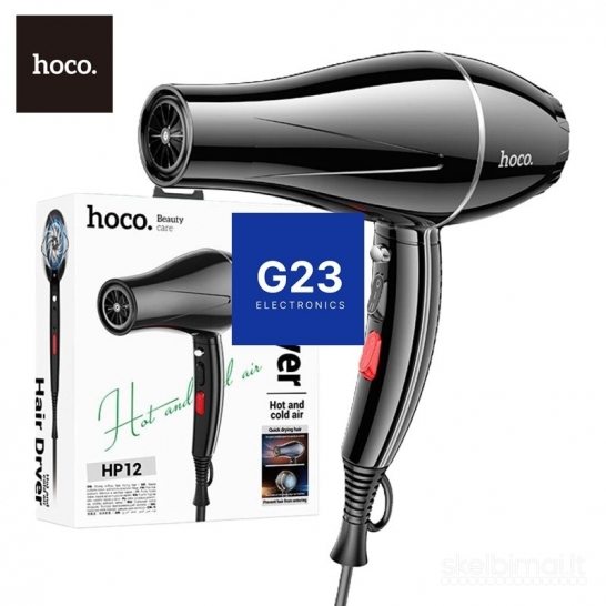 2291 Plaukų džiovintuvas Hoco HP12 1450 W juodas WWW.G23.LT