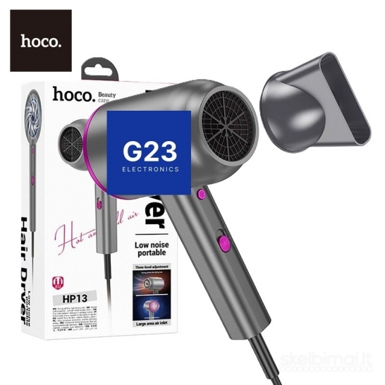 2292 Plaukų džiovintuvas Hoco HP13 1600 W pilkas WWW.G23.LT