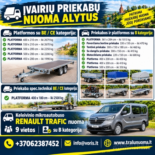 Priekabų nuoma Kontaktai: 