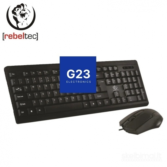 Laidinės klaviatūros ir pelės komplektas RebelTec Simplo WWW.G23.LT