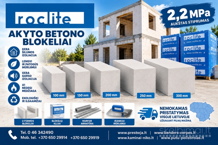 ROCLITE akyto betono blokeliai – gera kaina!