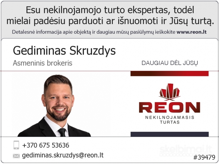 NUOMOJAMAS ERDVUS 2 KAMBARIŲ BUTAS
