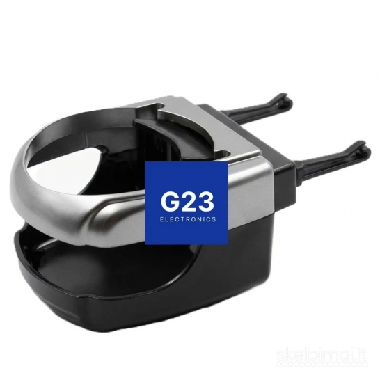 2528 Automobilinis puodelio laikiklis prie grotelių sidabro spalvos WWW.G23.LT