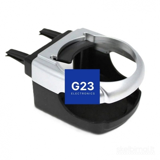 2528 Automobilinis puodelio laikiklis prie grotelių sidabro spalvos WWW.G23.LT